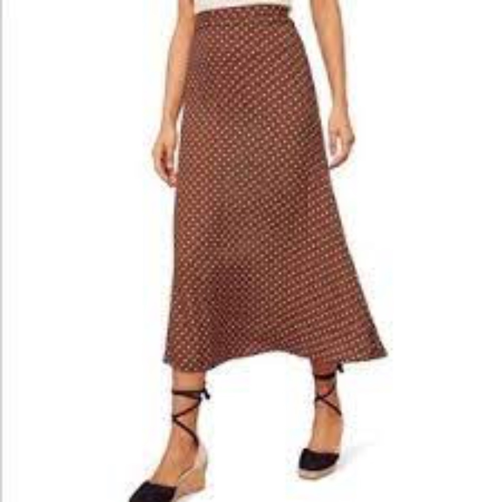 Reformation Bea Dotted Midi Skirt